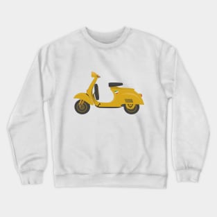 Vintage Yellow Italian Scooter with "Italian Heart " Sticker, under the Seat Crewneck Sweatshirt